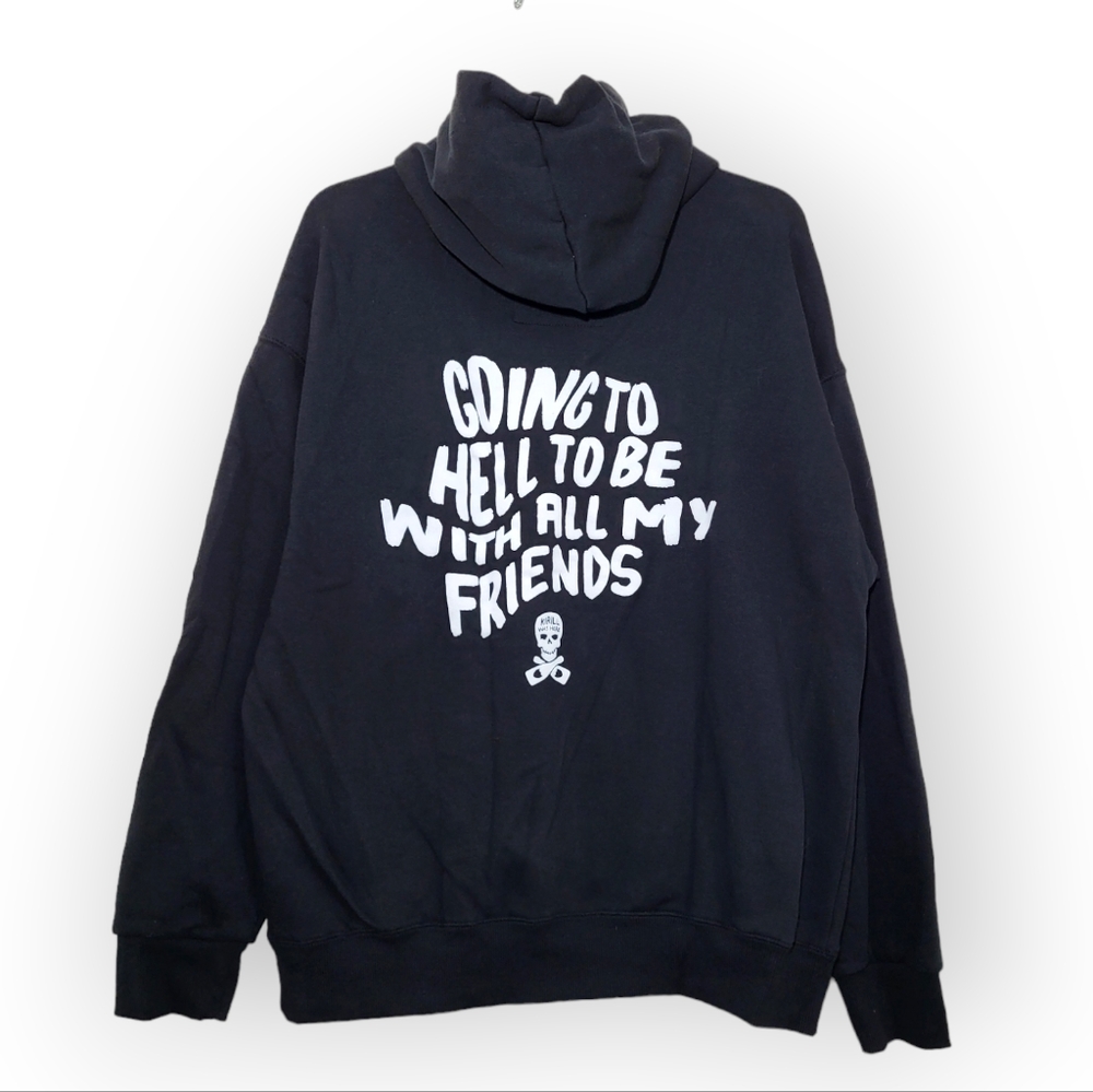 Assholes Live Forever Black Hoodie Going to Hell to be with all My Friends L
